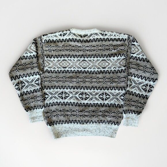 VINTAGE Peter England Thick Wool Sweater Knit Crew Neck Nordic Men's Size Large - Picture 7 of 8